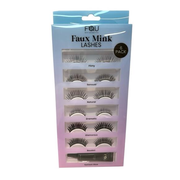 BFY Cosmetics Faux Mink Lashes 6 Pack with Glue - Black - Picture 6 of 6